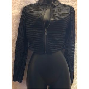 Mesh cropped jacket